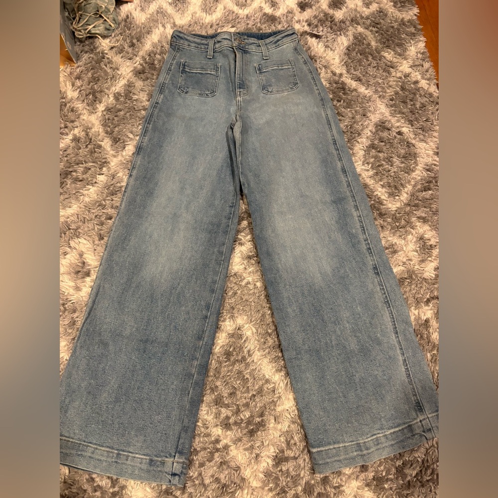 Women's LOFT Blue Wide-Leg Denim Jeans - Size 4 NWT - Picture 1 of 7